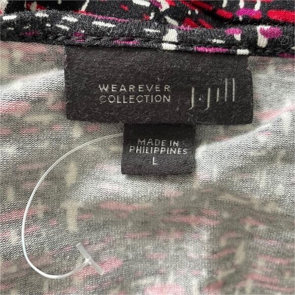J. JILL NWOT Wearever Collection Soft Stretch Jersey Tunic Size L Burgundy Black - Picture 5 of 7
